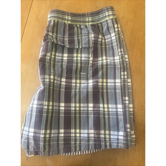 Tailor Vintage Reversible Shorts Purple Plaid Purple Stripe Mens 36” Waist Sz L - Picture 2 of 11